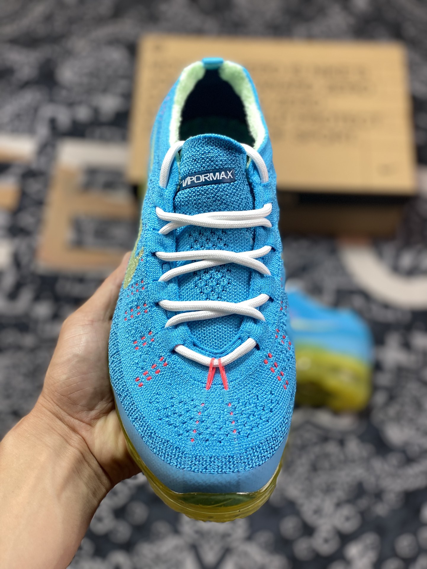 耐克Nike Air VaporMax 2023 Flyknit FK”Baltic Blue“2023款大气垫慢跑鞋“浅月蓝桃粉黄”DV1678-400