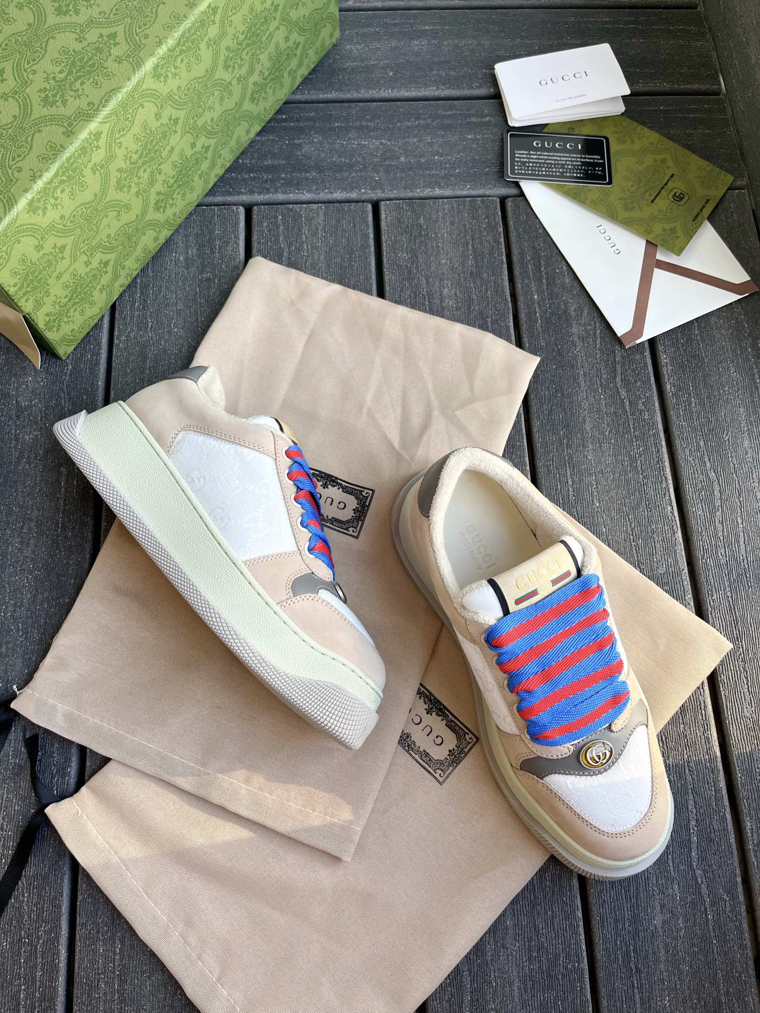 Женские кроссовки Gucci с утолщенной подошвой