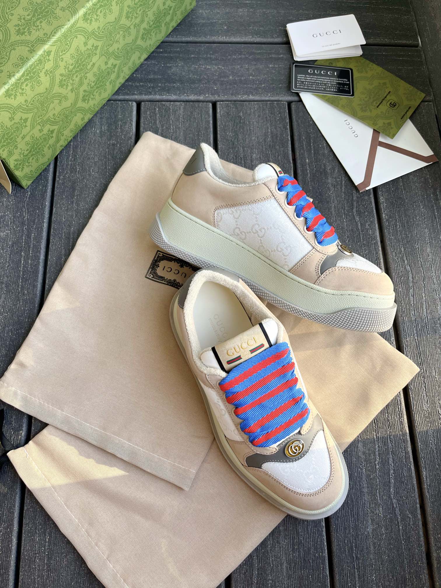 Женские кроссовки Gucci с утолщенной подошвой