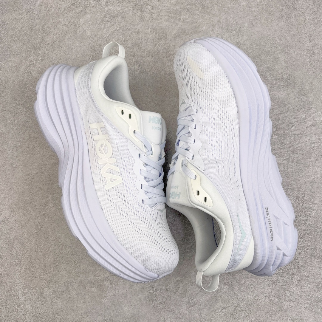 图片[3]-＃福利特价 HOKA ONE ONE Bondi 8 邦代八代缓震网面耐磨低帮跑步鞋 原始的 Bondi 缓震和线条在这里 提供该特许经营权众所周知的柔软、平衡的乘坐体验 Bondi 使用加长的摇杆微调几何形状 以获得更大的加速度 同时由于采用碳纤维板 还可以提供更平稳的脚趾离地 尺码：36 36.5 37.5 38 38.5 39 40 40.5 41 42 42.5 43 44 44.5 45-选品中心