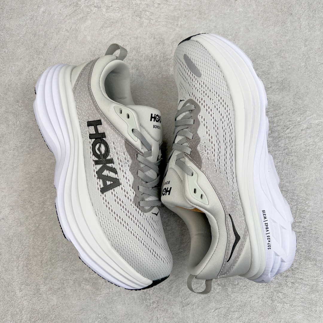 图片[3]-＃福利特价 HOKA ONE ONE Bondi 8 邦代八代缓震网面耐磨低帮跑步鞋 原始的 Bondi 缓震和线条在这里 提供该特许经营权众所周知的柔软、平衡的乘坐体验 Bondi 使用加长的摇杆微调几何形状 以获得更大的加速度 同时由于采用碳纤维板 还可以提供更平稳的脚趾离地 尺码：36 36.5 37.5 38 38.5 39 40 40.5 41 42 42.5 43 44 44.5 45-选品中心