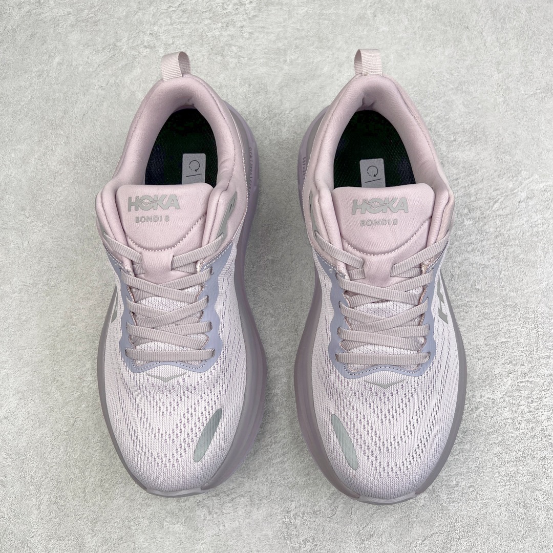 图片[2]-＃福利特价 HOKA ONE ONE Bondi 8 邦代八代缓震网面耐磨低帮跑步鞋 原始的 Bondi 缓震和线条在这里 提供该特许经营权众所周知的柔软、平衡的乘坐体验 Bondi 使用加长的摇杆微调几何形状 以获得更大的加速度 同时由于采用碳纤维板 还可以提供更平稳的脚趾离地 尺码：36 36.5 37.5 38 38.5 39 40 40.5 41 42 42.5 43 44 44.5 45-选品中心