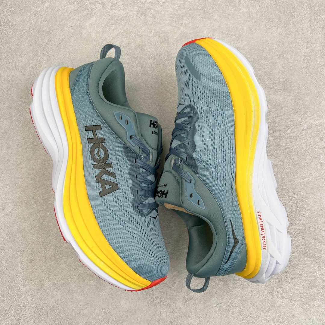 图片[3]-＃福利特价 HOKA ONE ONE Bondi 8 邦代八代缓震网面耐磨低帮跑步鞋 原始的 Bondi 缓震和线条在这里 提供该特许经营权众所周知的柔软、平衡的乘坐体验 Bondi 使用加长的摇杆微调几何形状 以获得更大的加速度 同时由于采用碳纤维板 还可以提供更平稳的脚趾离地 尺码：36 36.5 37.5 38 38.5 39 40 40.5 41 42 42.5 43 44 44.5 45-选品中心