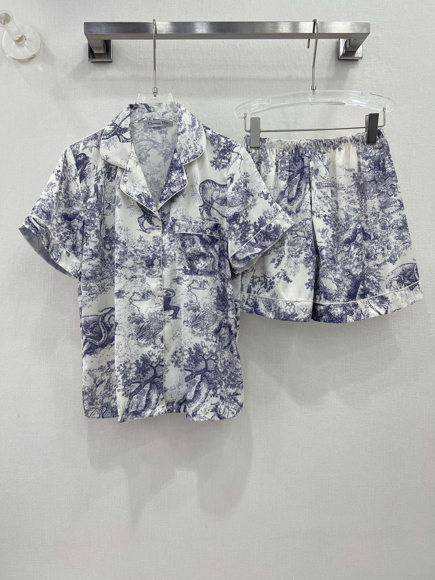 Dior Clothing Pajamas Shorts Two Piece Outfits & Matching Sets Printing Summer Collection