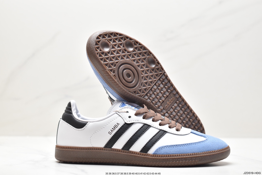 / Adidas Originals Samba Vegan OG Samba Sneakers ”Leather Dark Brown Light Gray Caramel Bottom” GP8366