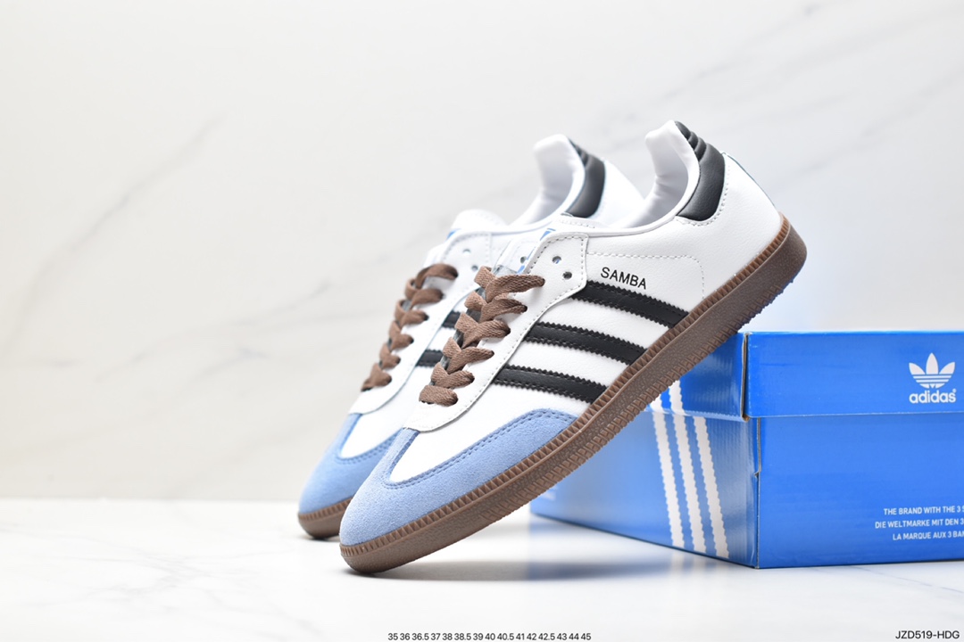 / Adidas Originals Samba Vegan OG Samba Sneakers ”Leather Dark Brown Light Gray Caramel Bottom” GP8366