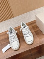 Golden Goose Wholesale
 Skateboard Shoes Gold Red White Unisex Cowhide
