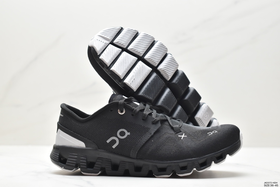 ON Running Cloud X Shift Low Cloud X series low-top lightweight, comfortable and multifunctional casual sports shoes ”Geometric Mesh White and Black”