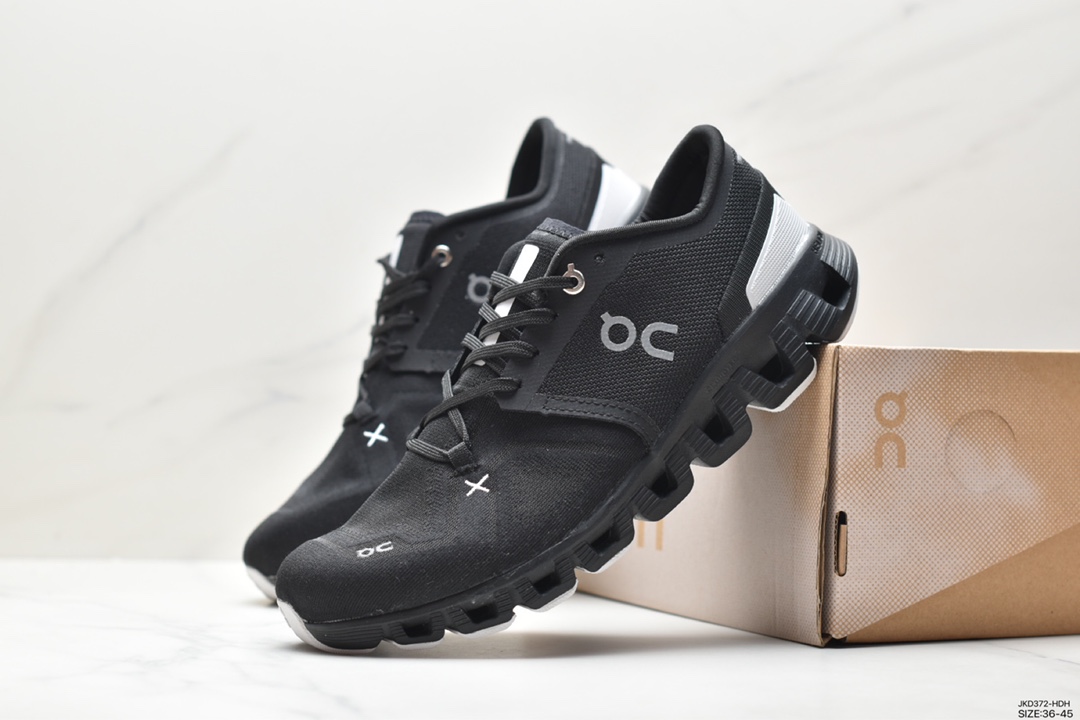 ON Running Cloud X Shift Low Cloud X series low-top lightweight, comfortable and multifunctional casual sports shoes ”Geometric Mesh White and Black”