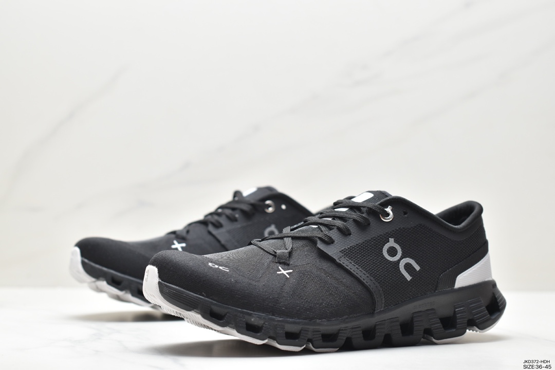 ON Running Cloud X Shift Low Cloud X series low-top lightweight, comfortable and multifunctional casual sports shoes ”Geometric Mesh White and Black”