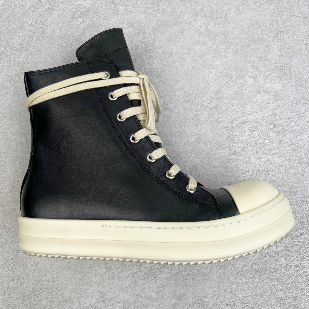 💰480 ＃DG纯原 Rick Owens Edfu 瑞克·欧文斯高帮皮面时尚运动板鞋 黑白 二级市场已经7K以上 平台客户随意卖四位数 RO广东原厂出品 纯原天花板 原版一比一复刻 冲正绝不翻车 还原度达到百分之98以上 原楦开发纸版版型 ZP拆解原版1:1复模裁片纸版 力求做到0错位 这样才能达到和zp一致的鞋型味道 采用进口cnc数控机床开发对版独家tpu奶香大底 区别于市场所有版本 zp同源全头层粒面小牛皮 达到和zp一致手感 原厂进口细纹布 万邦订购原厂高弹粉红色海绵 内里搭配软质细腻羊皮 TPU高密度大底 软硬度透光度高已经测试和原版一致 尺码：36 37 38 39 40 41 42 43 44 45 46 编码：by5936050-运动鞋