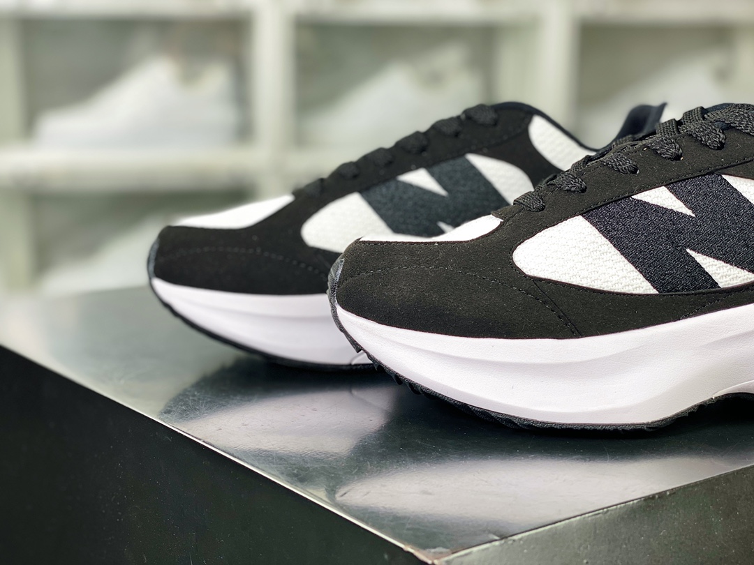 New Balance UWRPOMOB series low-top retro dad style casual sports jogging shoes ”Deconstructed Leather Black and White”