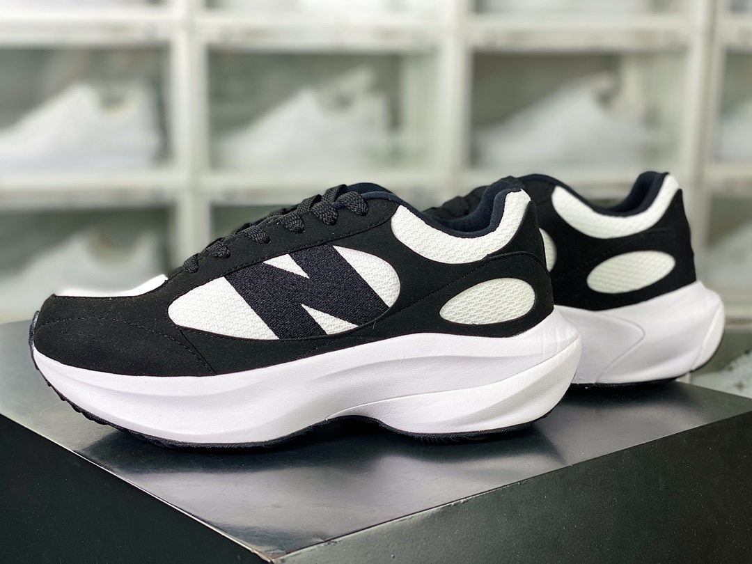 New Balance UWRPOMOB series low-top retro dad style casual sports jogging shoes ”Deconstructed Leather Black and White”