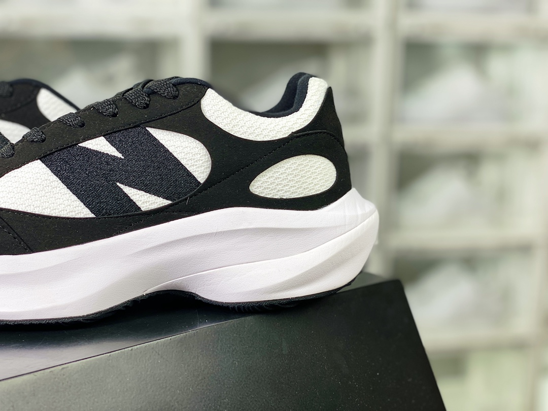 New Balance UWRPOMOB series low-top retro dad style casual sports jogging shoes ”Deconstructed Leather Black and White”