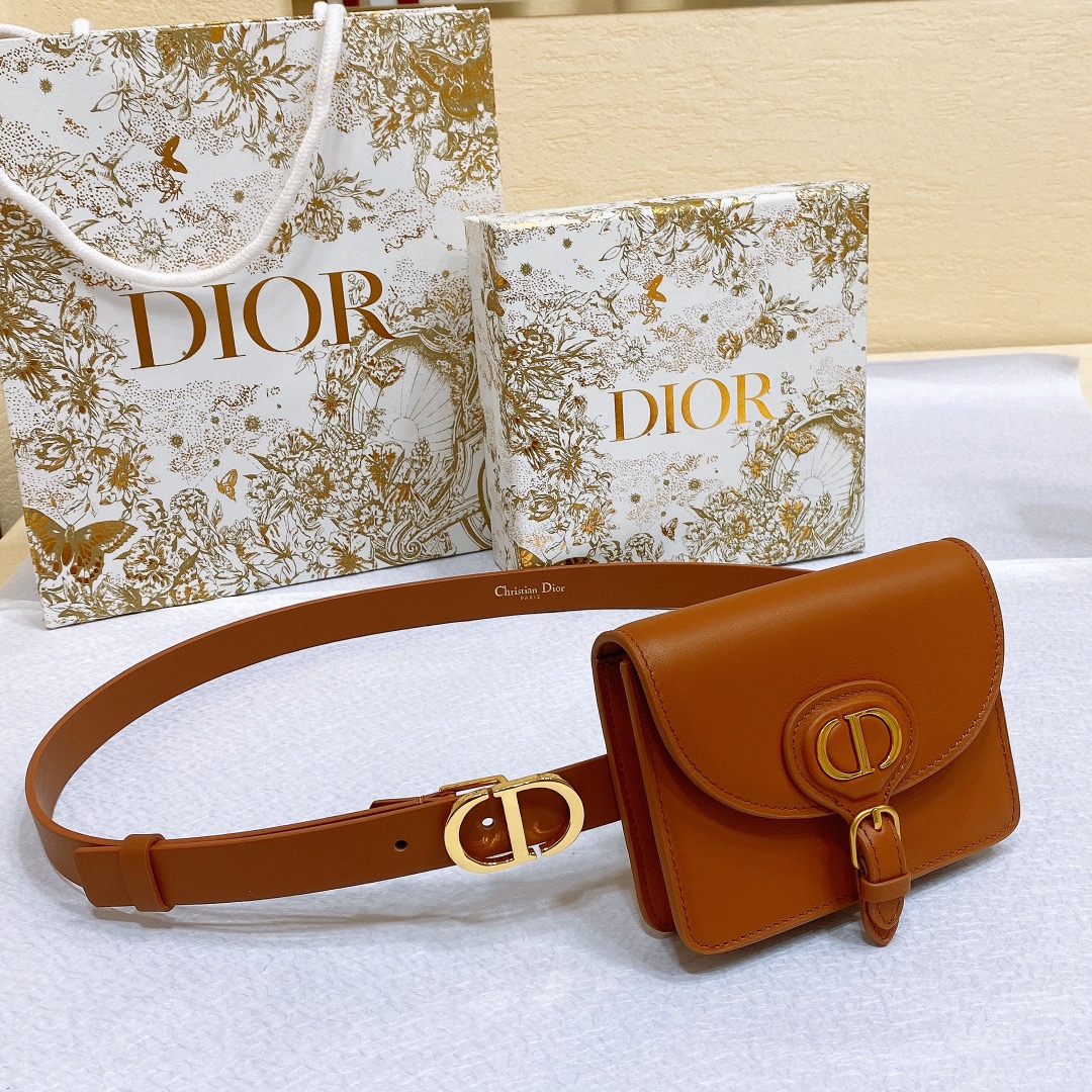 Dior Belts Gold Cowhide
