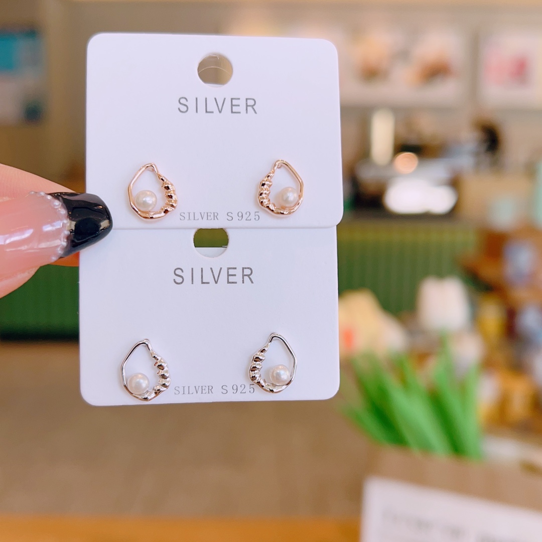 925 Silver Earrings Fashion Everyday Wear Gold