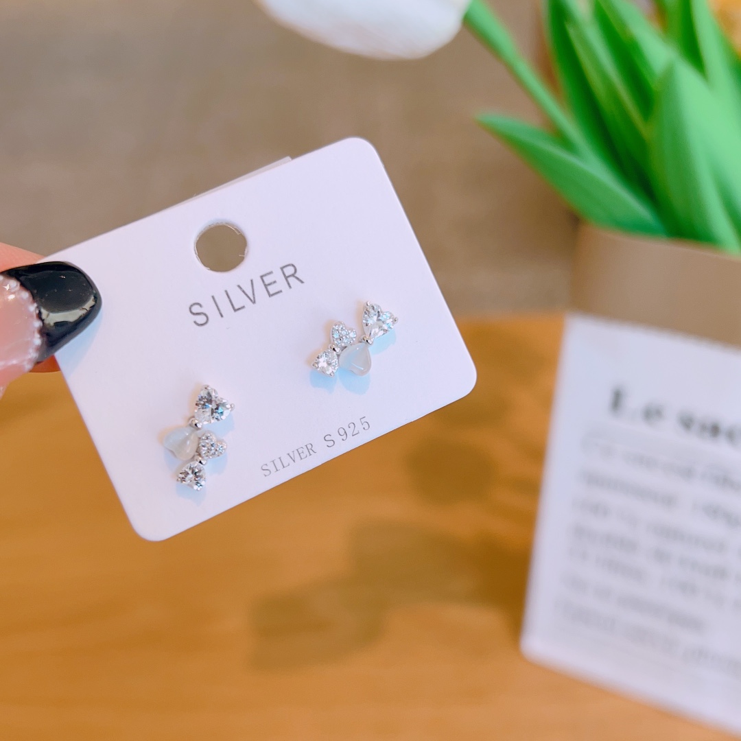 Solid Silver Earrings Cute Engagement Silver