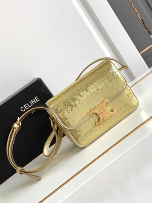 Celine Bags Handbags Gold All Steel Lambskin Sheepskin Triomphe