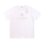 Celine Clothing T-Shirt Black White Unisex Short Sleeve
