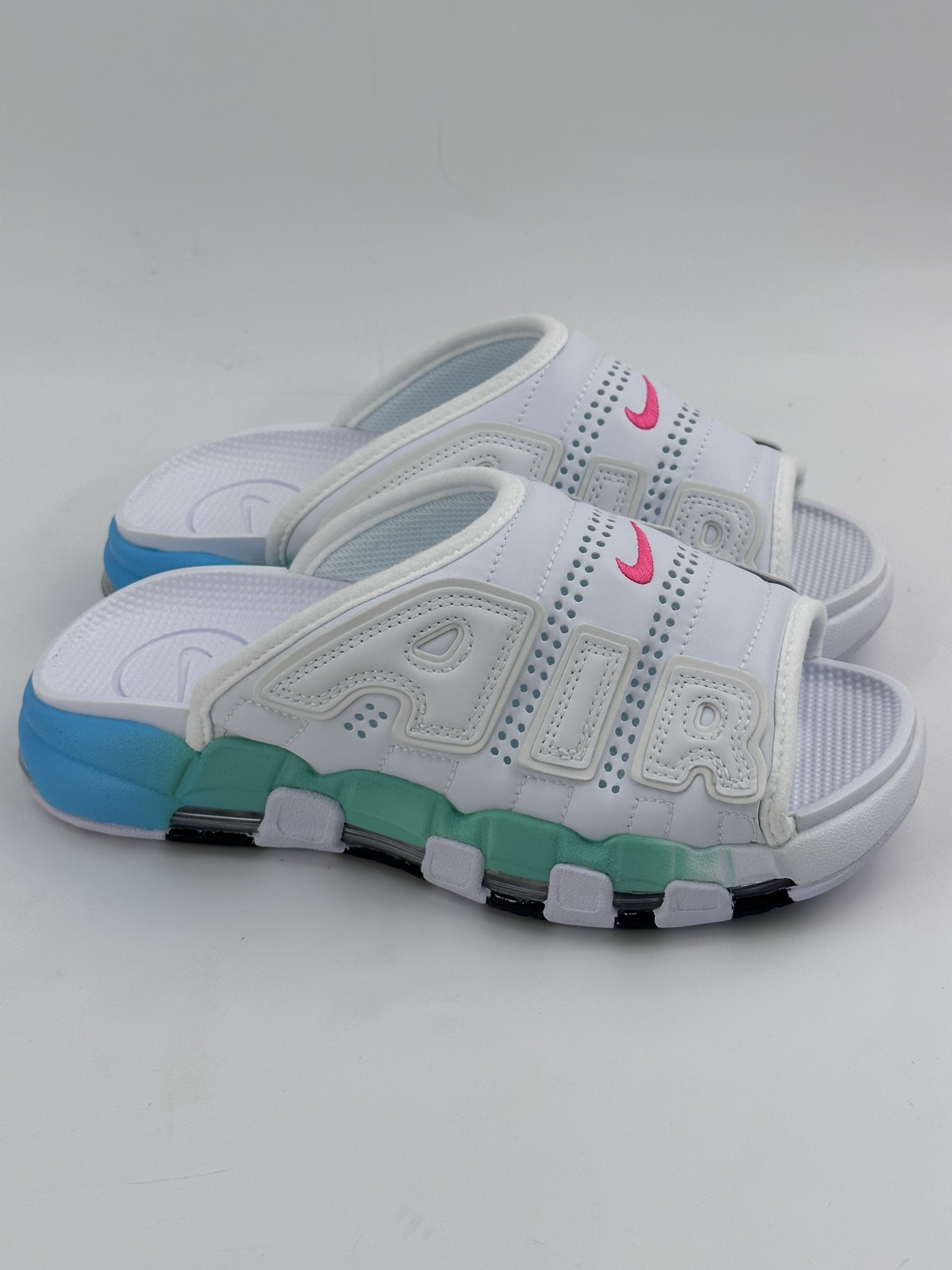 Nike AIR MORE Uptempo Slide 皮蓬拖鞋系列 “大AIR”白蓝青 FN3437-161