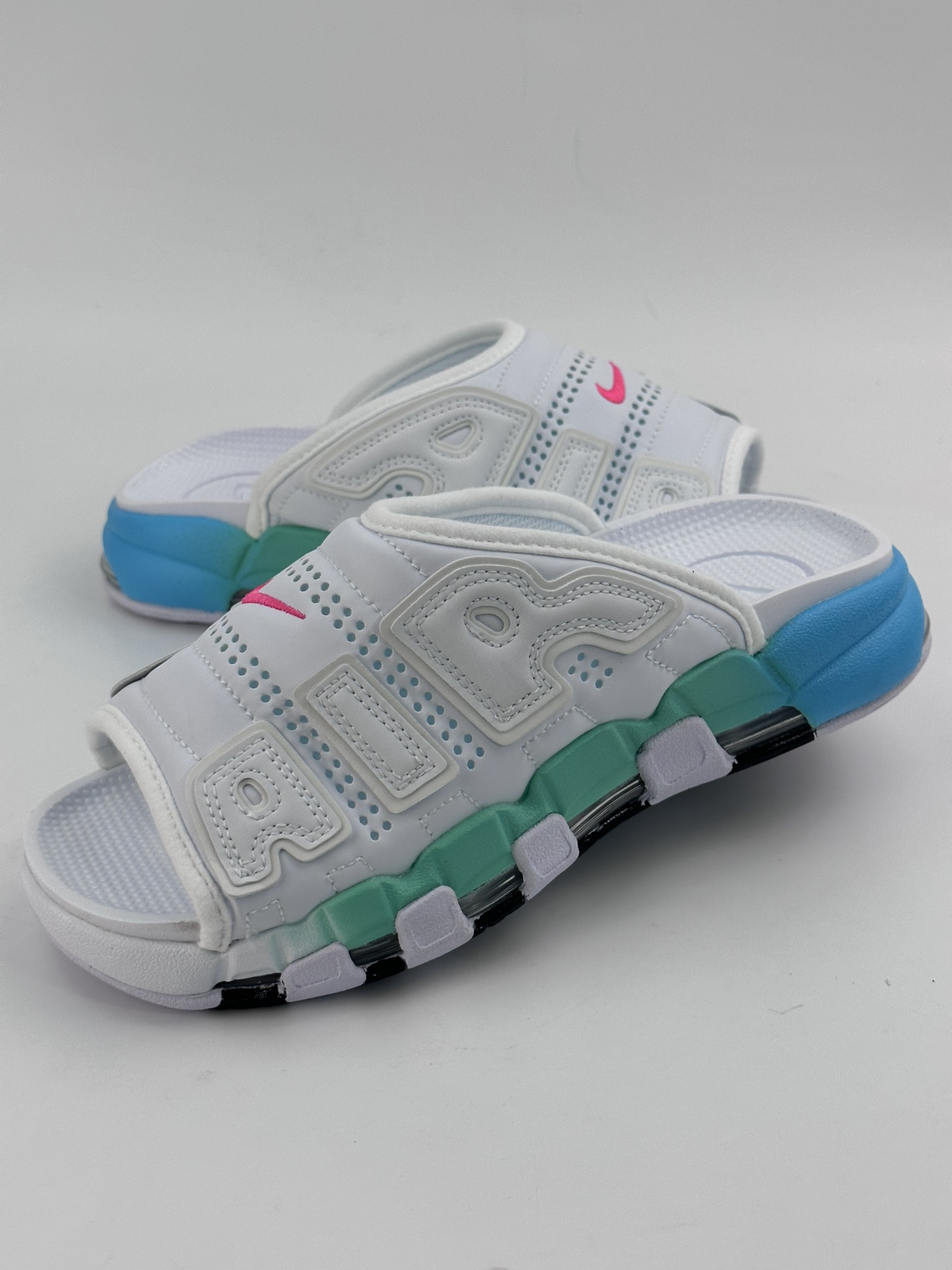 Nike AIR MORE Uptempo Slide 皮蓬拖鞋系列 “大AIR”白蓝青 FN3437-161