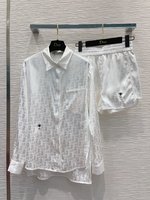 Top Fake Designer
 Dior Clothing Shirts & Blouses Shorts Embroidery Summer Collection