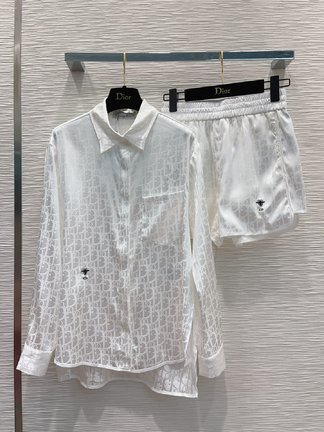 Top Fake Designer Dior Clothing Shirts & Blouses Shorts Embroidery Summer Collection