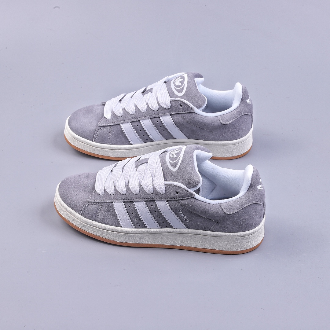 AD Campus 00s suede gray and white retro trend casual bread shoes HQ7807