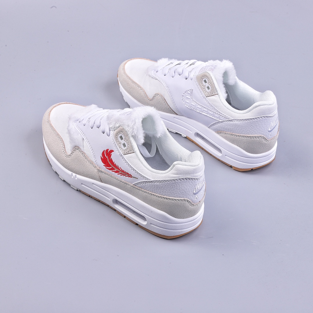 Nike Air Max 1 JW replica white and red feathers FJ4628-100