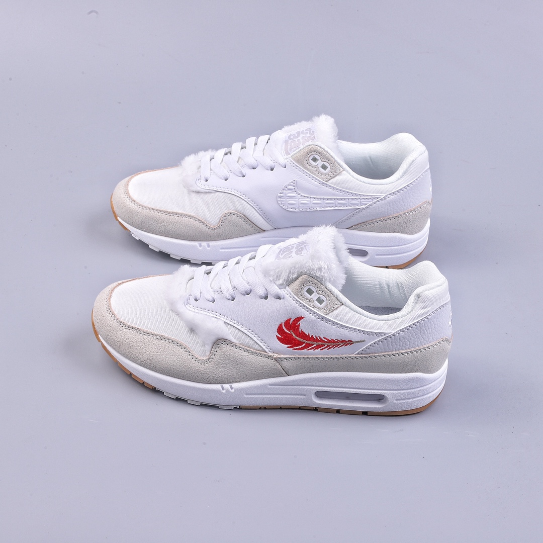 Nike Air Max 1 JW replica white and red feathers FJ4628-100