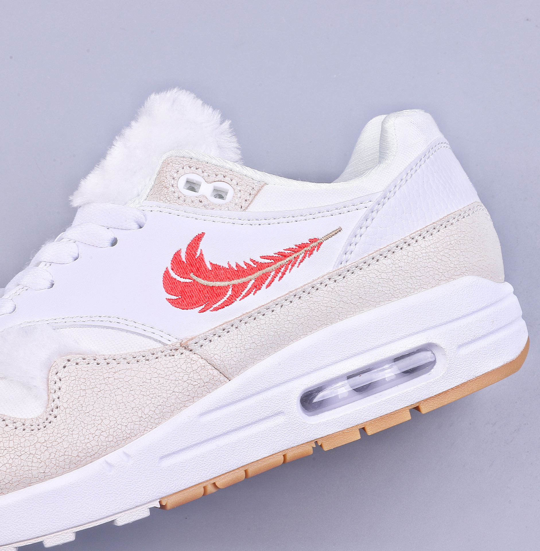 Nike Air Max 1 JW replica white and red feathers FJ4628-100