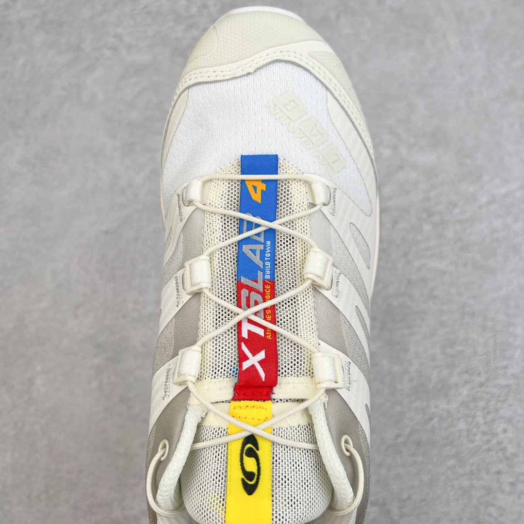 图片[4]-＃GX/绿X Salomon XT-4 OG Advanced 萨洛蒙系列低帮城市越野机能透气休闲运动鞋 鞋舌处附有迷你网眼袋收纳鞋绳以及下方的多色 Logo 标签 接着搭载奶油色 ACS 技术中底以及金色 TPU 塑料部件提升鞋款耐用性 中底与鞋面之间饰有海蓝色条状细节有效增添鞋款层次 最后应用黑色 Contragrip Chevron 外底完成鞋款设计 这次配色颇为高调 两款配色均以绚丽的渐变设计呈现 一款以粉紫渐变主打 另一款以黄绿渐变呈现 视觉效果相当吸睛 鞋面的使用玻璃纤维覆盖物加固 并通过细绳扣系带系统进行锁定 Salomon 的品牌logo 出现在脚后跟和前掌部位 中底虽然偏薄 但非常耐用 与模压塑料ACS 框架以及致密AC2 Muscle 鞋底单元结合 能够提供出色的支撑力和缓冲性 尺码：36 36.5 37.5 38 38.5 39 40 40.5 41 42 42.5 43 44 44.5 45-选品中心