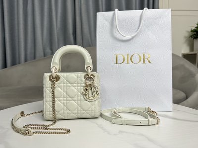 Dior Lady 7 Star Handbags Crossbody & Shoulder Bags White