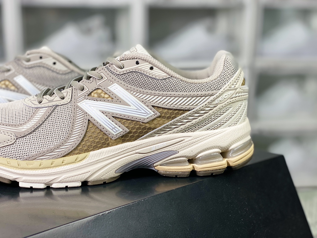 New Balance ML860V2 series low-top classic retro dad style casual sports jogging shoes ”Beisha Yellow Light Gray” ML860KS2