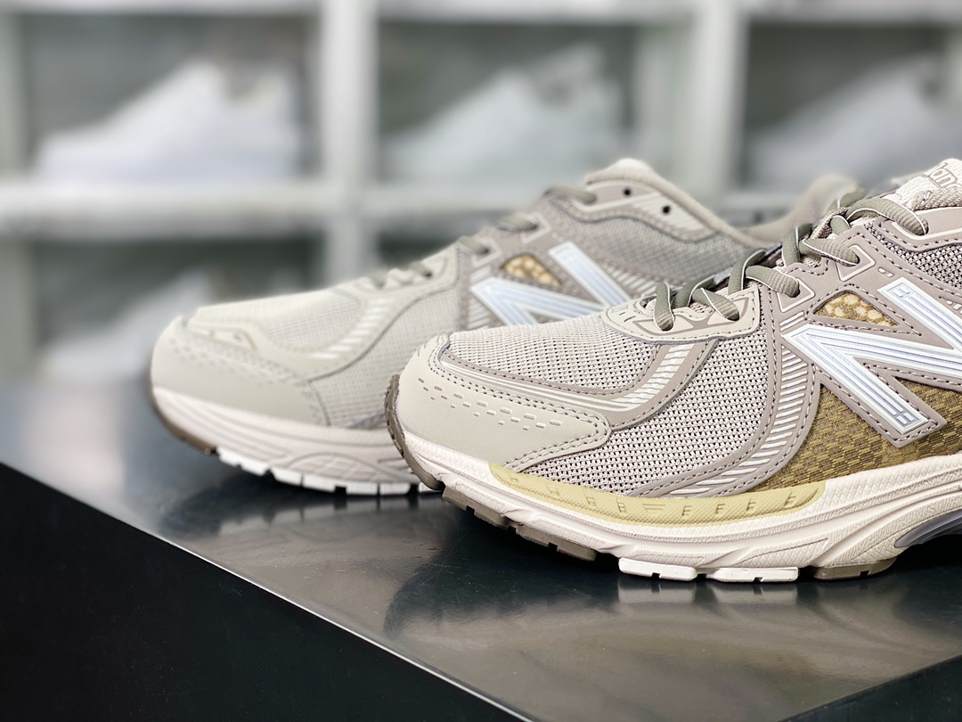 New Balance ML860V2 series low-top classic retro dad style casual sports jogging shoes ”Beisha Yellow Light Gray” ML860KS2