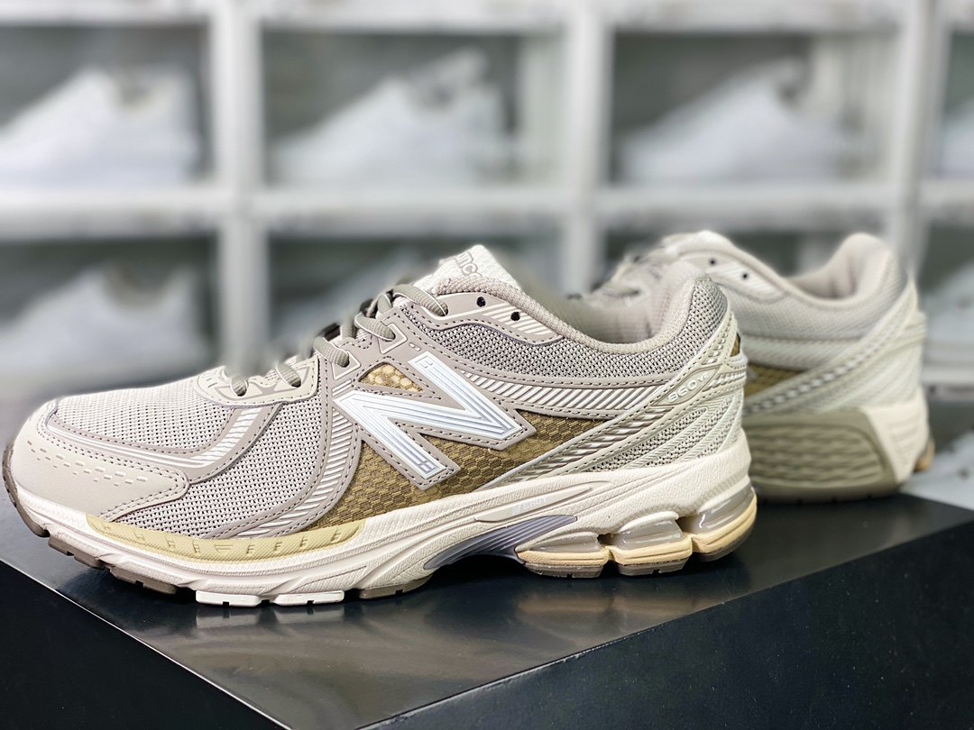 New Balance ML860V2 series low-top classic retro dad style casual sports jogging shoes ”Beisha Yellow Light Gray” ML860KS2