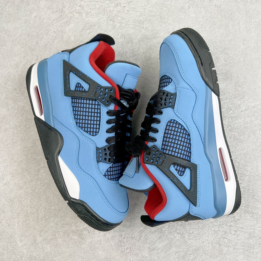 图片[3]-零售💰210 ＃VT 福利回馈‼Travis Scott x Air Jordan AJ4 TS联名冰蓝 308497-406 口碑大厂出品 原纸板楦头开发 定制优质皮料 完美鞋型匹配公司货 正确TPU鞋舌锁扣 最新原厂底模 大底卡色咬花完美 鞋柜必备鞋款 终端现货供应 尺码：40 40.5 41 42 42.5 43 44 44.5 45 46 47.5 编码：by2936010-运动鞋