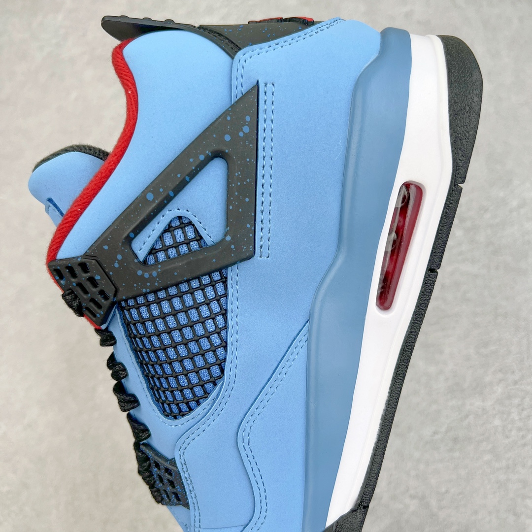 图片[7]-零售💰210 ＃VT 福利回馈‼Travis Scott x Air Jordan AJ4 TS联名冰蓝 308497-406 口碑大厂出品 原纸板楦头开发 定制优质皮料 完美鞋型匹配公司货 正确TPU鞋舌锁扣 最新原厂底模 大底卡色咬花完美 鞋柜必备鞋款 终端现货供应 尺码：40 40.5 41 42 42.5 43 44 44.5 45 46 47.5 编码：by2936010-运动鞋