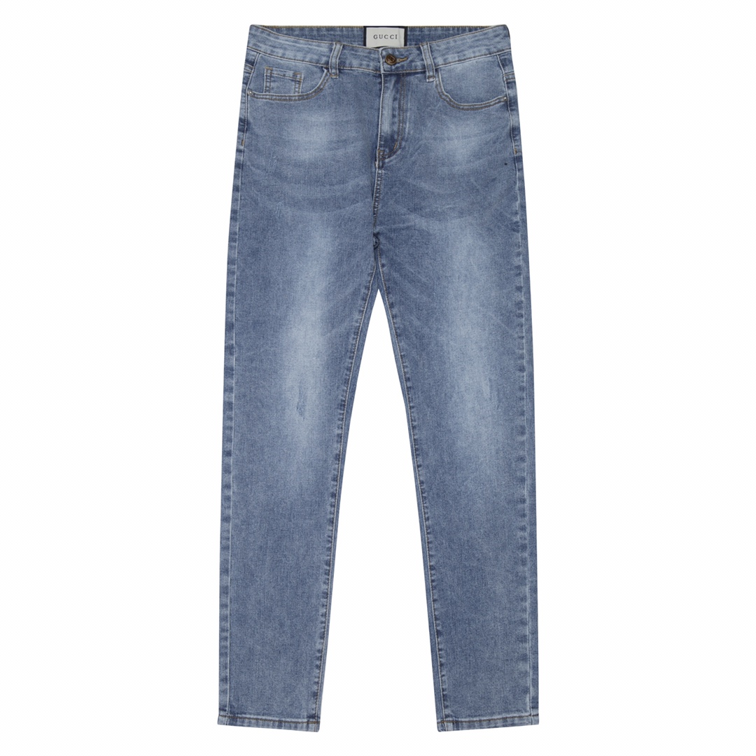 2023 Newest Gucchi Blue-Barrel Jeans: Water-Washed, Comfortable, and Stylish - 图片 1