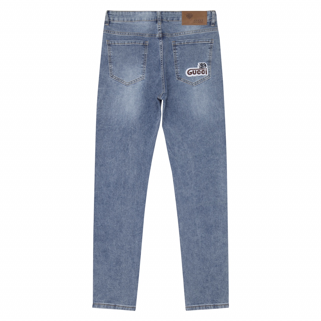 2023 Newest Gucchi Blue-Barrel Jeans: Water-Washed, Comfortable, and Stylish - 图片 2