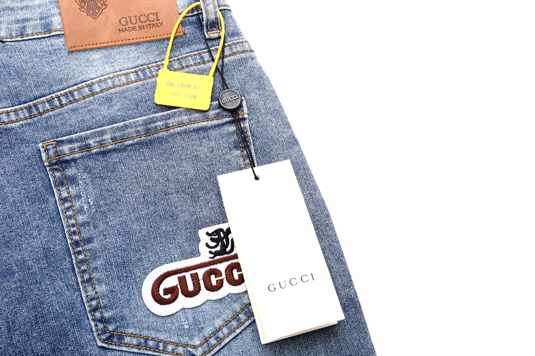 2023 Newest Gucchi Blue-Barrel Jeans: Water-Washed, Comfortable, and Stylish - 图片 6