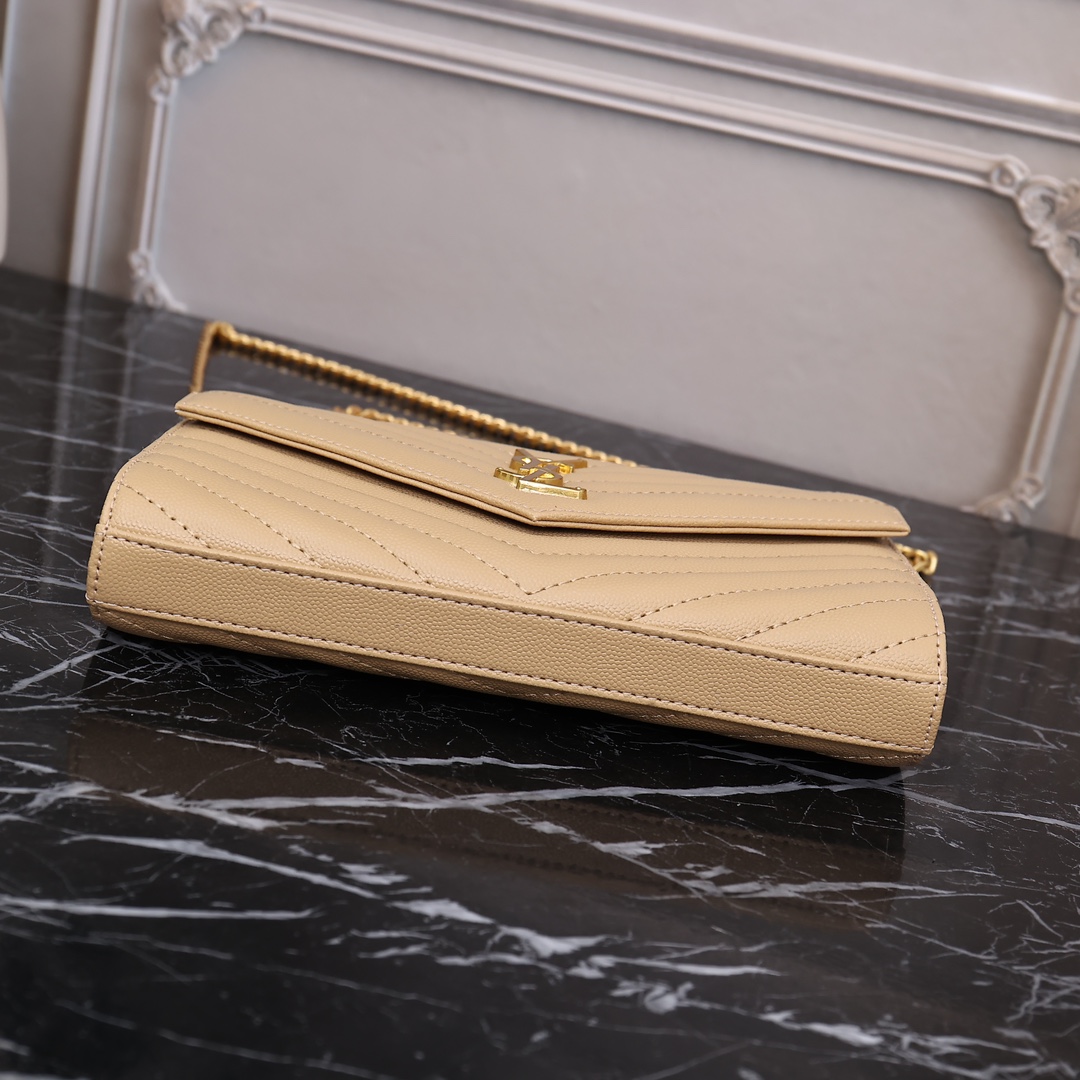 YSL Monogram Envelope Beige 22x15x6cm crossbody 22x15cm shoulder