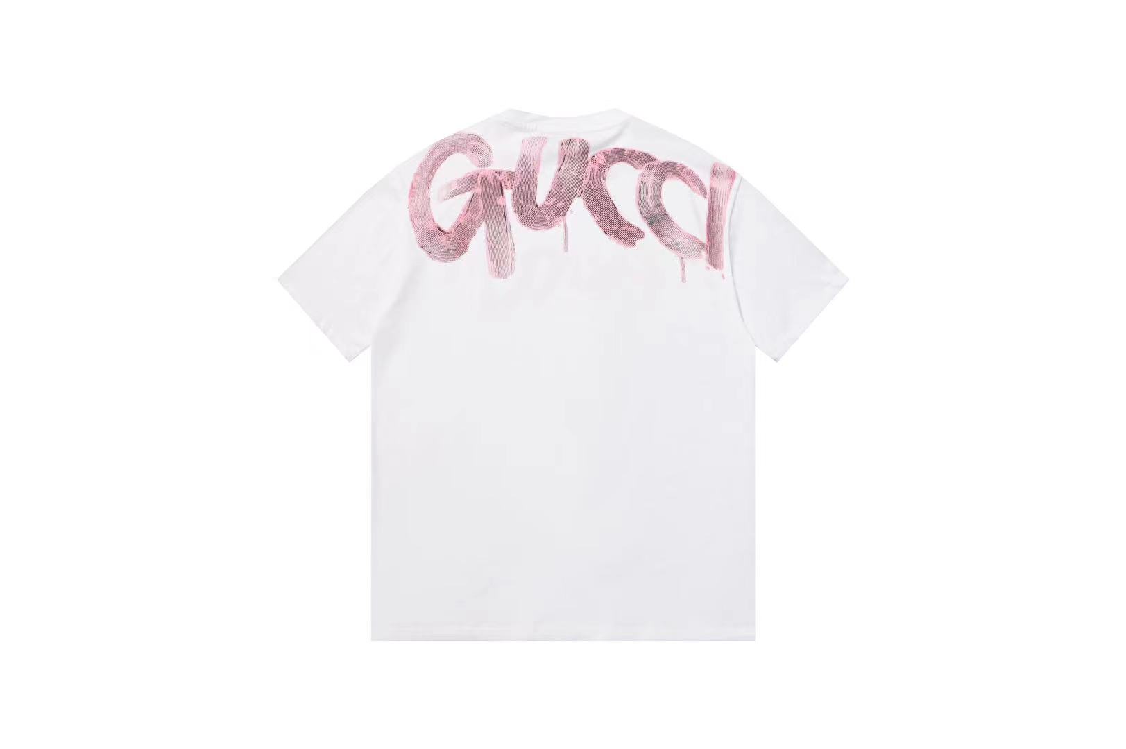 🔥 🔥 🔥 Camiseta de cuello redondo de manga corta con graffiti pintado a mano de G para el verano de 2023, artesanía d…