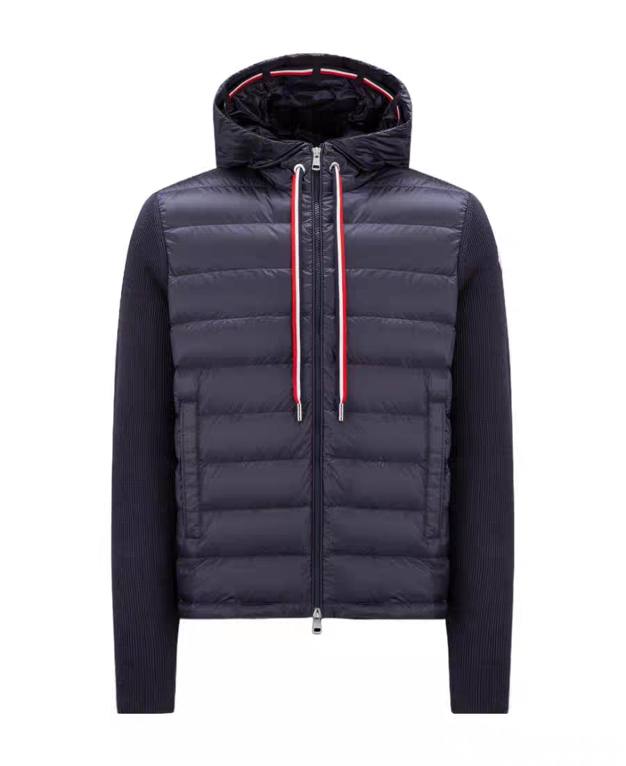 Moncler Ropa Rebecas Abrigos y chaquetas Chaqueta de plumón Jersey de punto Replcia barato
 Negro Empalme Tejido Blusa con capucha