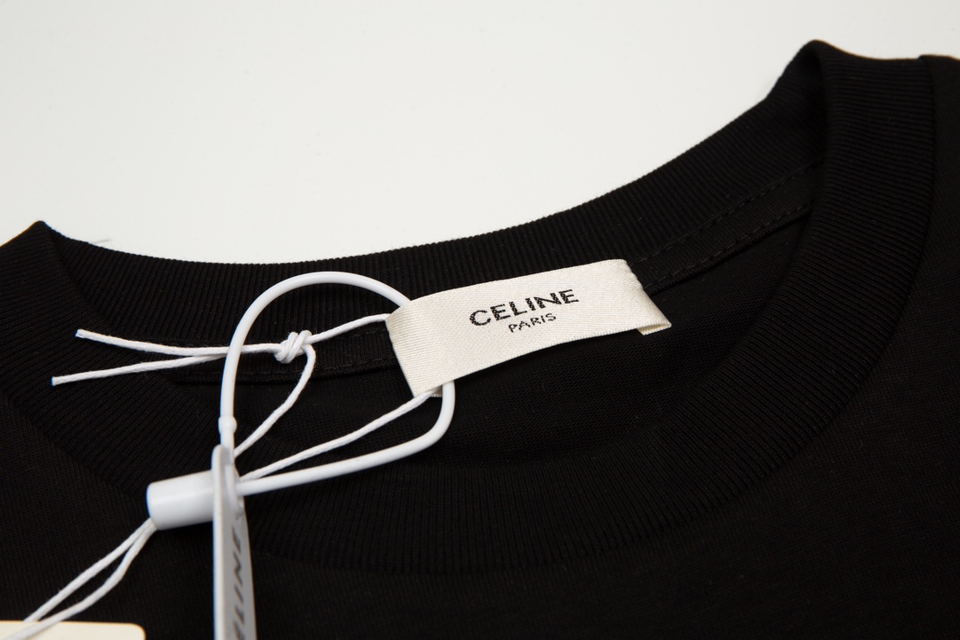 CELINE 思琳 经典logo 发泡字母短袖