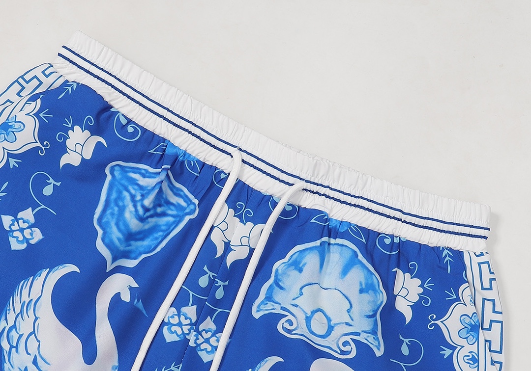 P58+P53 Casablanca 卡萨布兰卡 
蓝色印花短袖衬衫（套装）M L XL 2XL 3XL