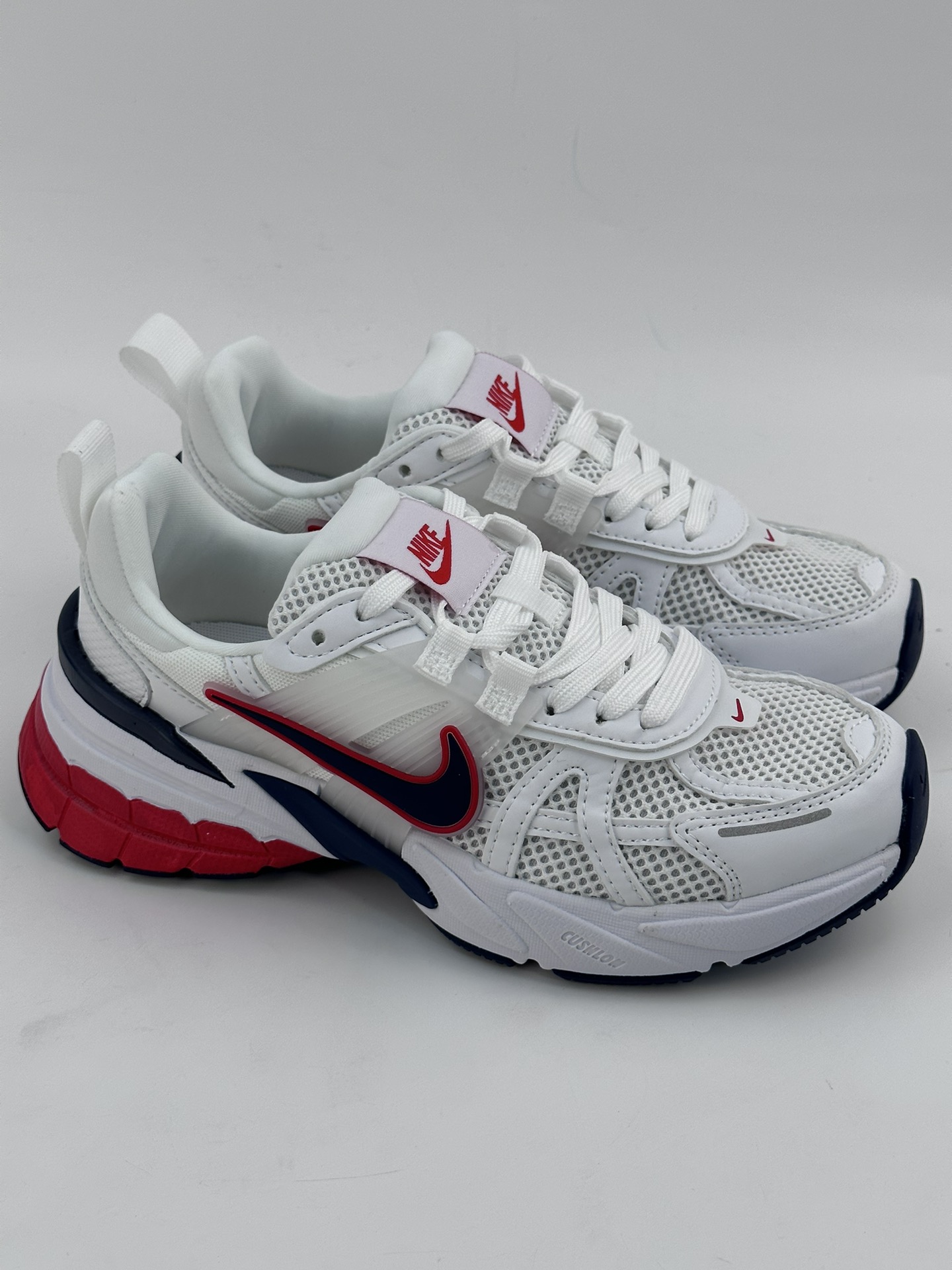 NIKE V2K Runtekk white and red shock-absorbing and non-slip retro low-top running shoes FD0736-110