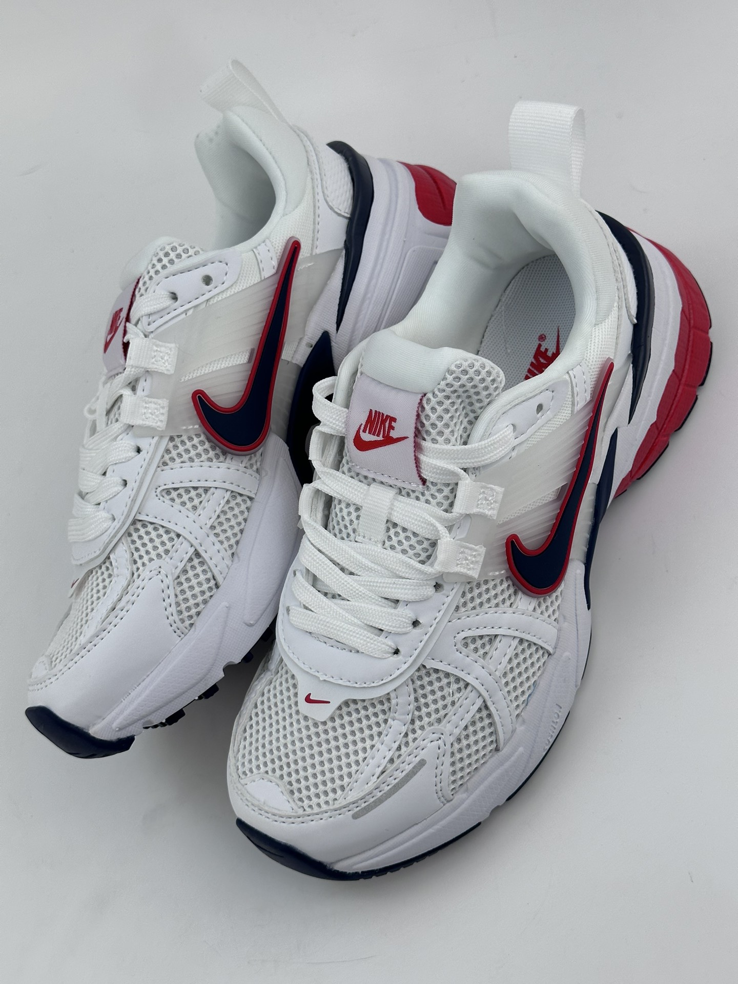 NIKE V2K Runtekk white and red shock-absorbing and non-slip retro low-top running shoes FD0736-110