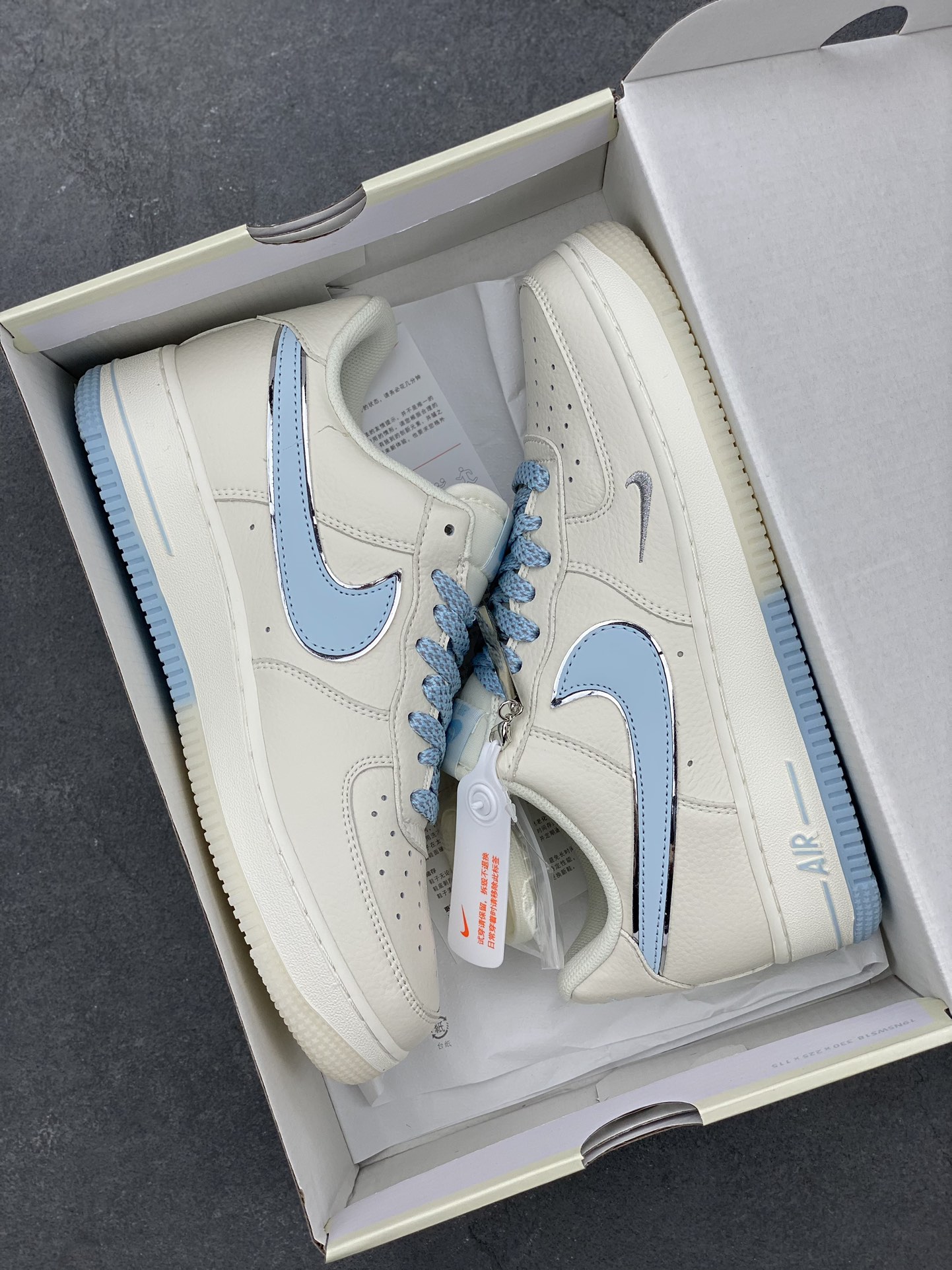 Nike Air Force 1 Low Ice Blue Sneakers - Reflective, Crystal Sole 10 i1688843340 2882 8