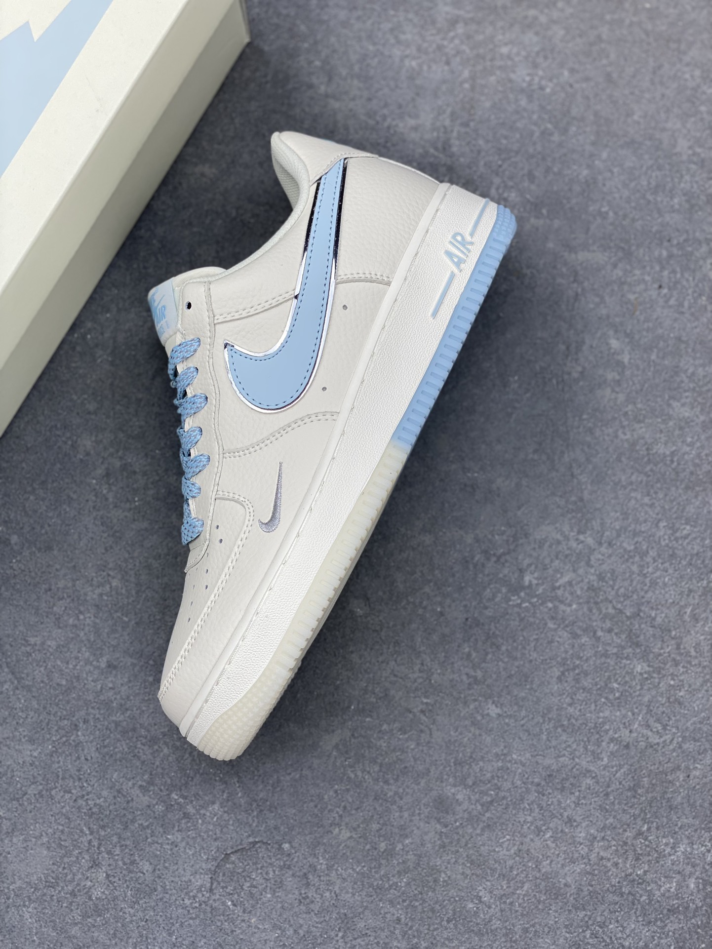 Nike Air Force 1 Low Ice Blue Sneakers - Reflective, Crystal Sole 8 i1688843340 3681 6